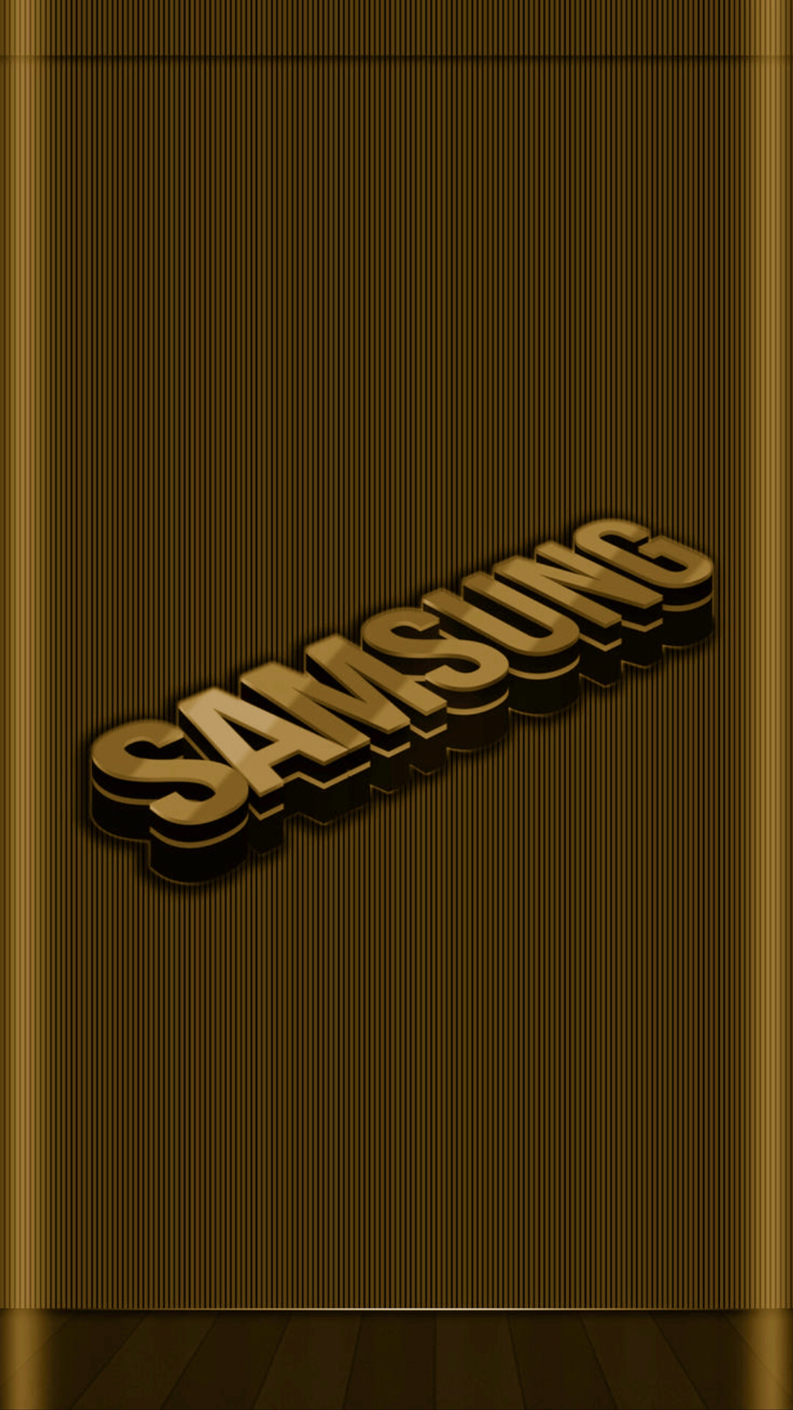 Um close do logotipo da samsung em um fundo marrom (borda, dourado, samsung, design)