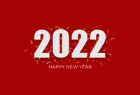 2022 Happy New Year Celebration with Festive Red Background