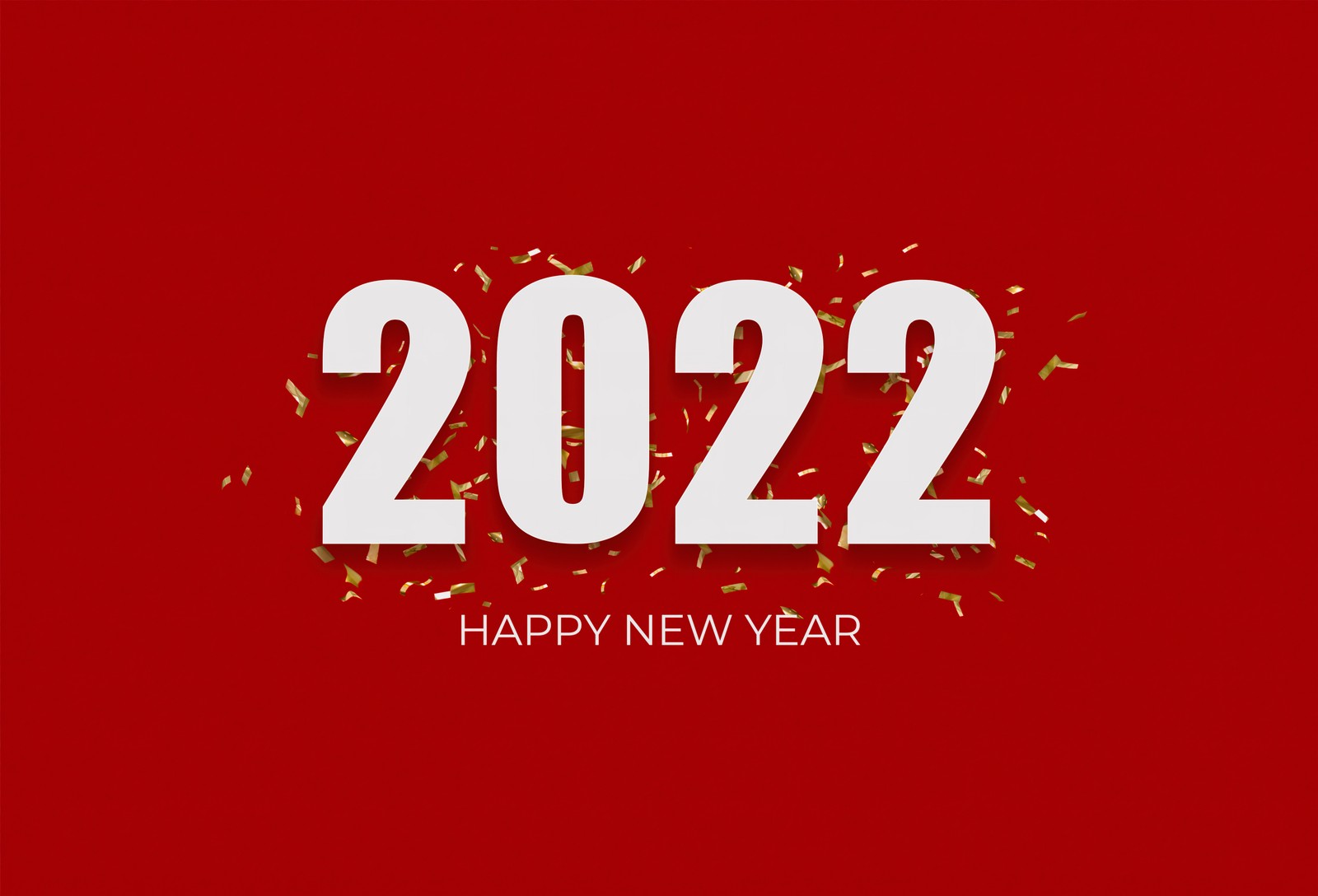 Um fundo vermelho com um 2021 branco e confete nele (ano novo 2022, fundo vermelho, feliz ano novo, 5k, celebrações)