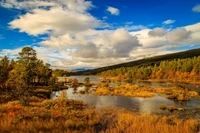 norway, nature, reflection, wilderness, cloud wallpaper