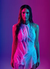 megan fox, 2021, portrait, neon, american actress