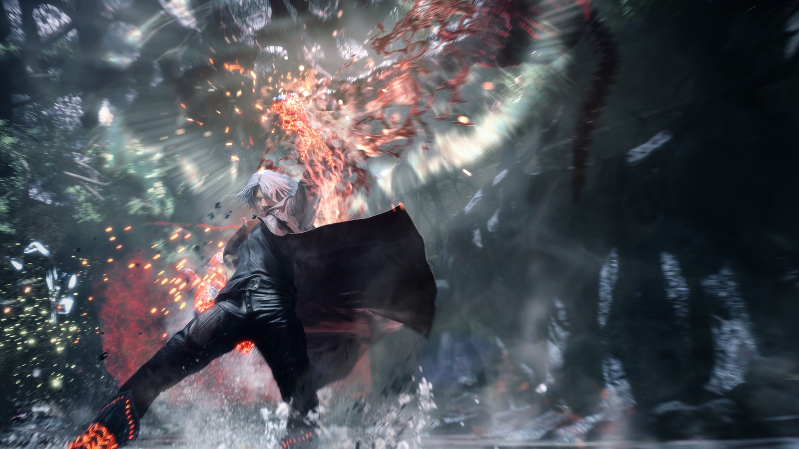 Capture d'écran de devil may cry (dante, balrog, bras démoniaque, devil may cry 5, jeu vidéo)