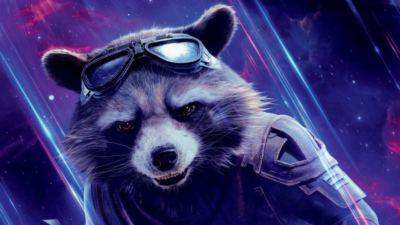 Ракетный енот в космосе с очками на голове (мстители финал, avengers endgame, фильм, rocket raccoon)