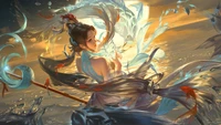 Enchanting Ocean Spirit: A Fantasy Girl Amidst Ethereal Waves