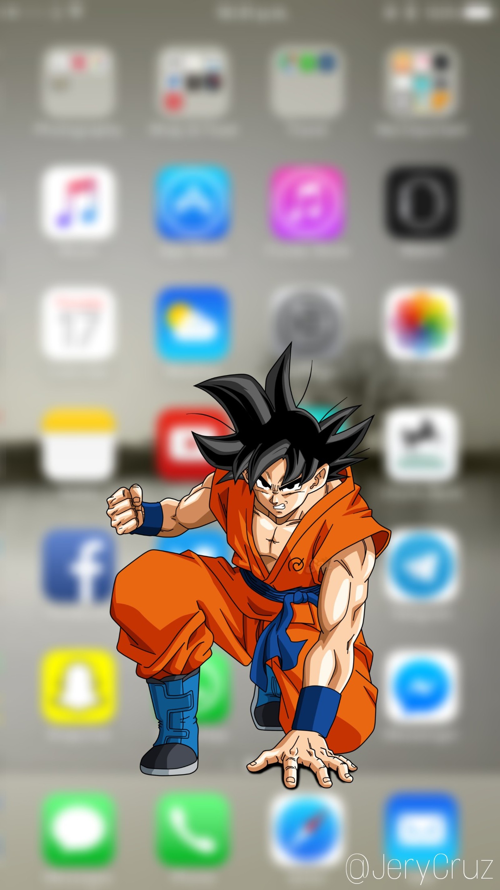 Un gros plan d'un dessin animé d'un homme avec un téléphone portable (dragon ball, goku)