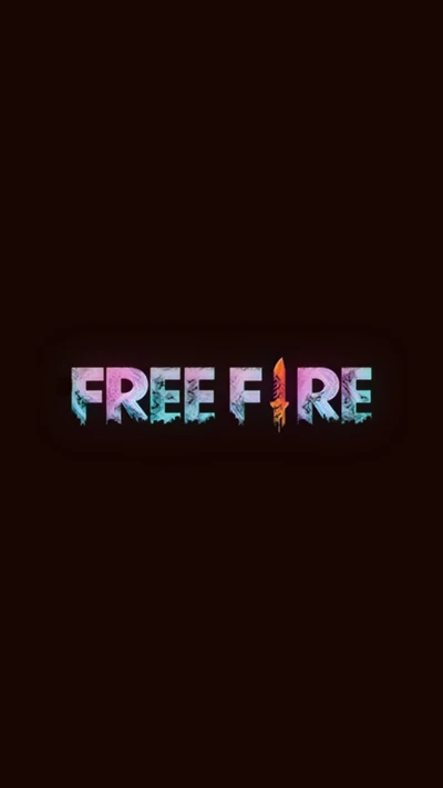 Logo vibrant de "Free Fire" sur fond sombre