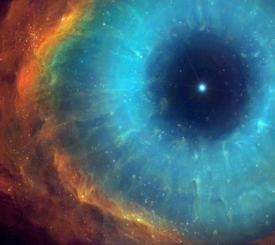 Vibrant Cosmic Eye: A Stunning View of a Nebula in Space