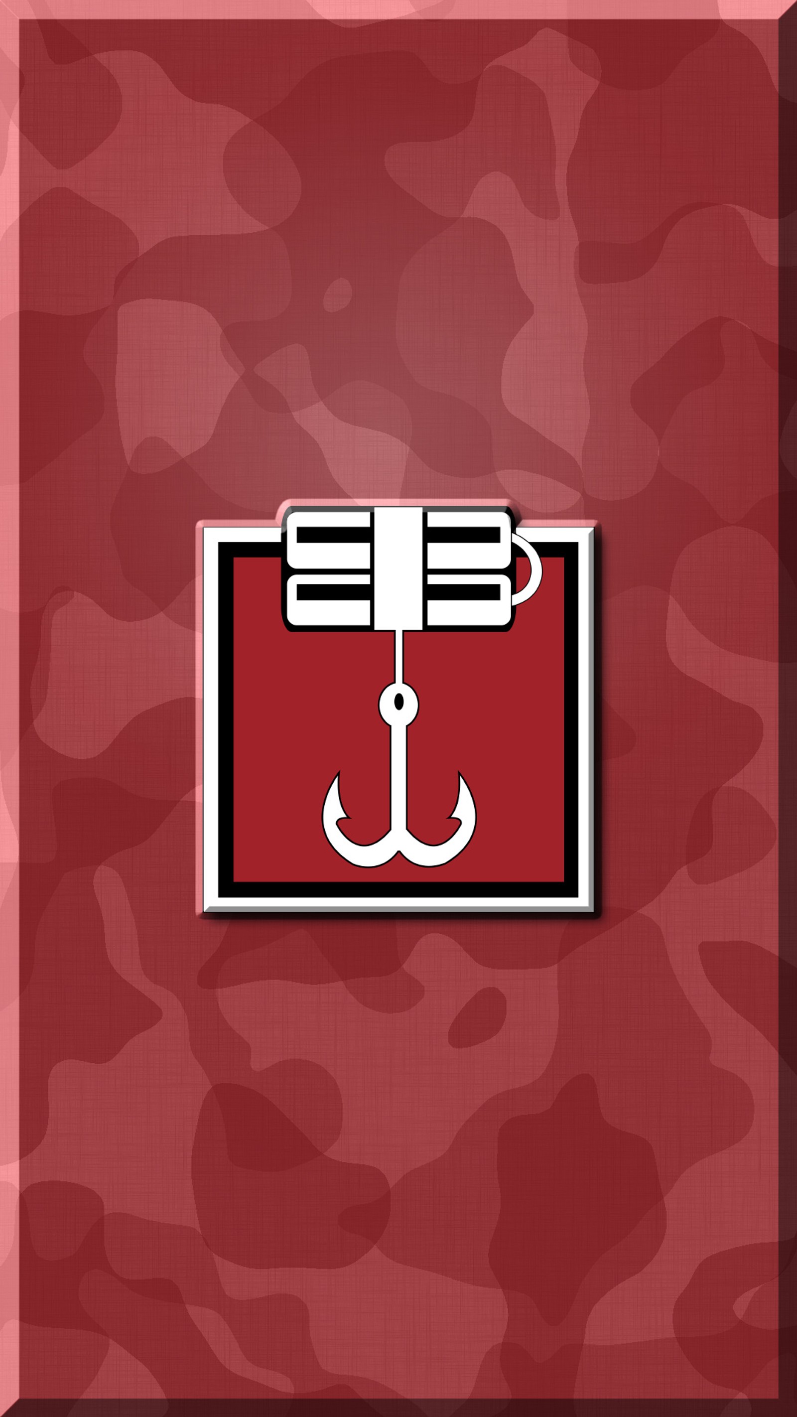 A close up of a red and white background with a red and white anchor (kapkan, rainbow six, rainbow six siege, siege)