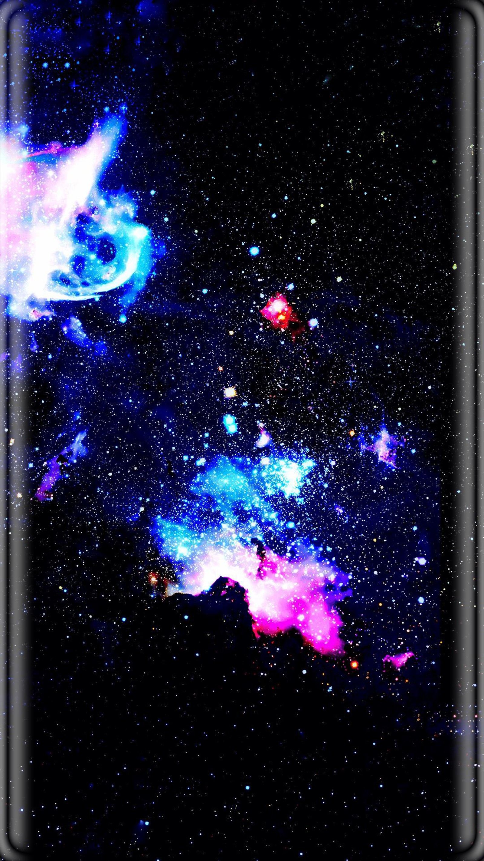 Descargar fondo de pantalla abstracto, negro, azul, borde, galaxia