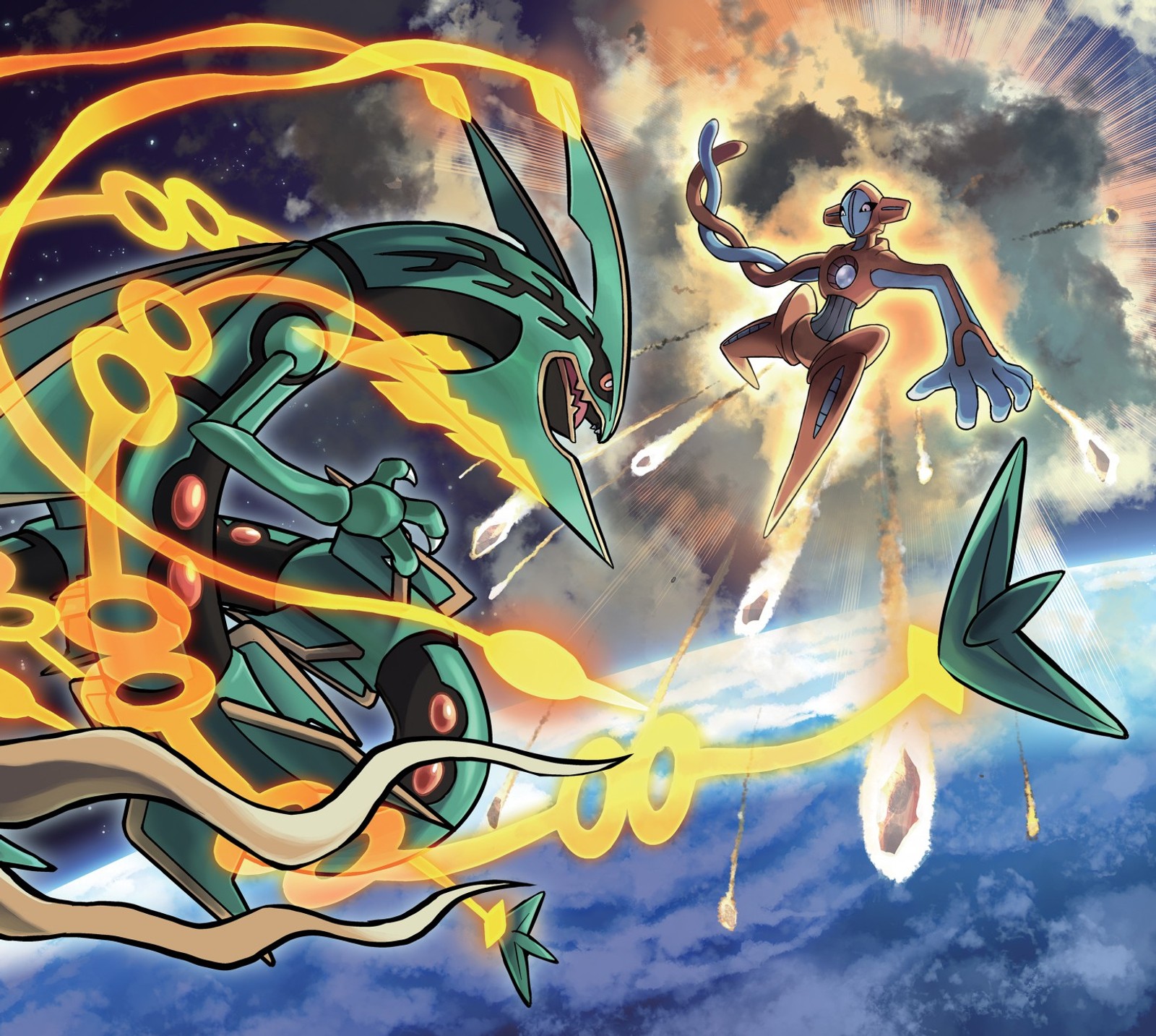 anime, battle, deoxys, legendary, pokemon wallpaper