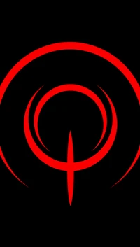 Red Zero Symbol on Black Background