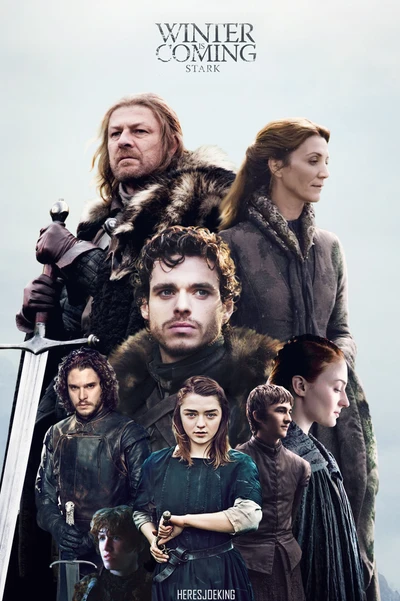 arya stark, bran stark, game of thrones, jon snow, ned stark