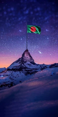 bangladesh, flag, hrimon, mountain, night wallpaper