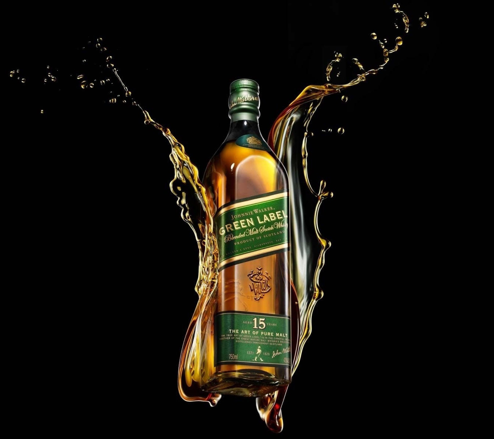 Скачать обои green label, джонни уокер, johnnie walker, виски