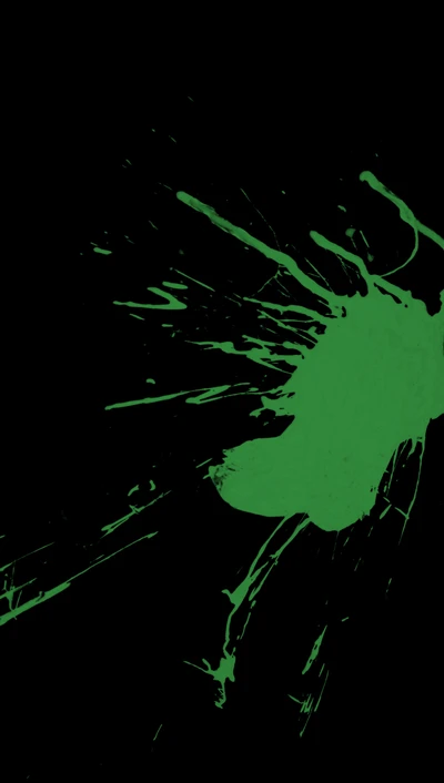 Splash verde vibrante em fundo preto para papel de parede S6 Edge