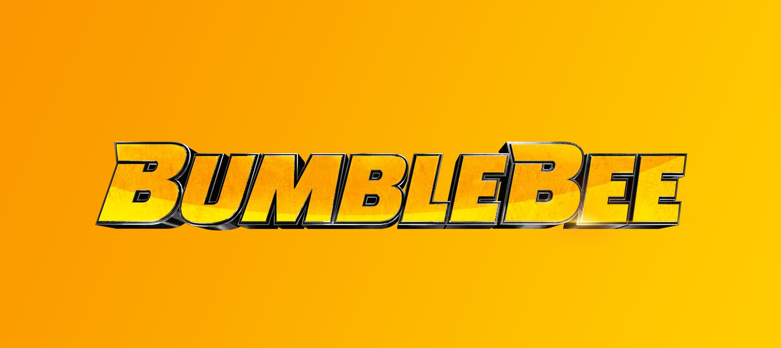 A yellow background with the word bumbeet written in gold (robot, bumblebee, transformers, logo, graphics)