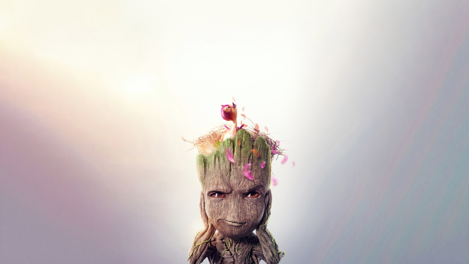 Суккулент с цветком в волосах (я грут, i am groot, сериал, сезон 2, marvel)