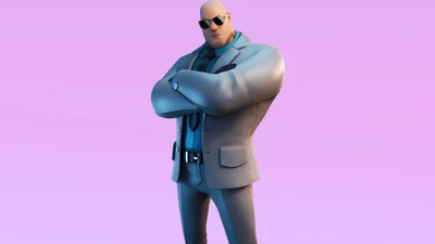 Brutus de Fortnite: piel de batalla real elegante en traje elegante.