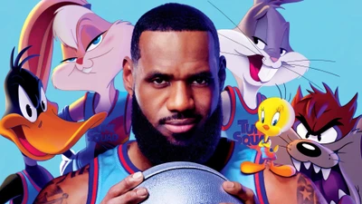 LeBron James and the Tune Squad Characters from Space Jam: A New Legacy