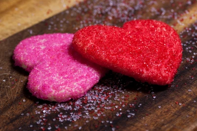 Friandises en forme de cœur scintillantes pour la Saint-Valentin