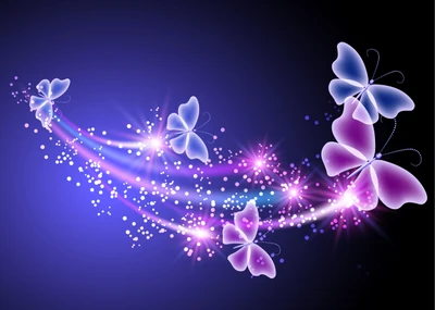 Graceful Butterflies in a Violet Glow