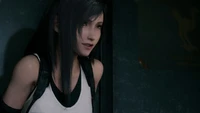 Tifa Lockhart aus Final Fantasy VII Remake in einer dramatischen Pose.