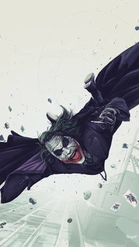 Póster dinámico de Joker: Abrazando el caos en vuelo