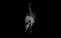 Design de dragon complexe en noir et blanc