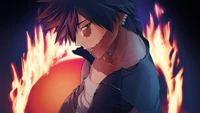 Encarnando la llama azul de Dabi: Una impactante representación de anime de My Hero Academia