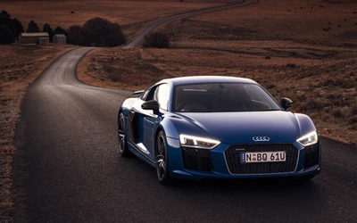 2015 Audi R8 V10: Um coupé deslumbrante em uma estrada serena