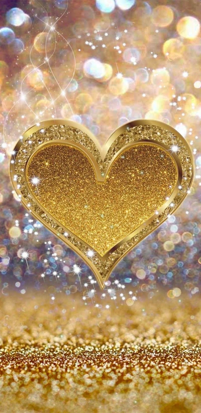 Golden Heart of Sparkling Glamour