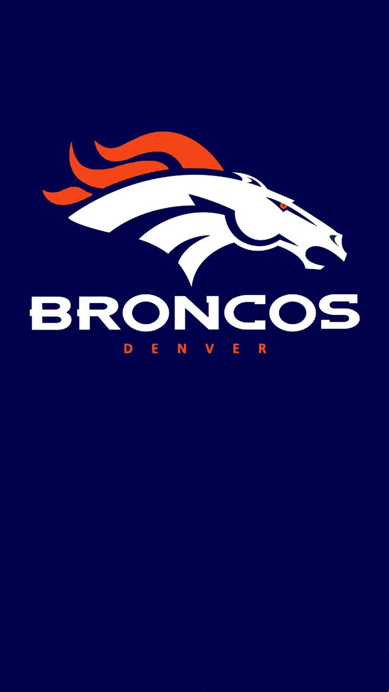 Логотип команды денвер бронкос на синем фоне (броункос, broncos, денвер, denver)