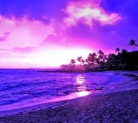 Vibrant Sunset Over a Serene Beach