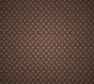 Louis Vuitton Monogramm-Muster auf braunem Hintergrund