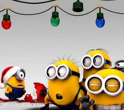 cartoon, joyeux noël, minion, noël