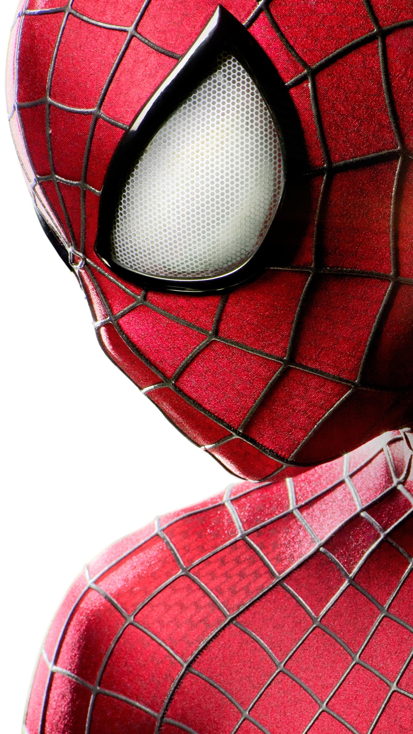 Spider-man avec un costume rouge et des yeux noirs (andrew garfield, marvel, peter parker, spider man)