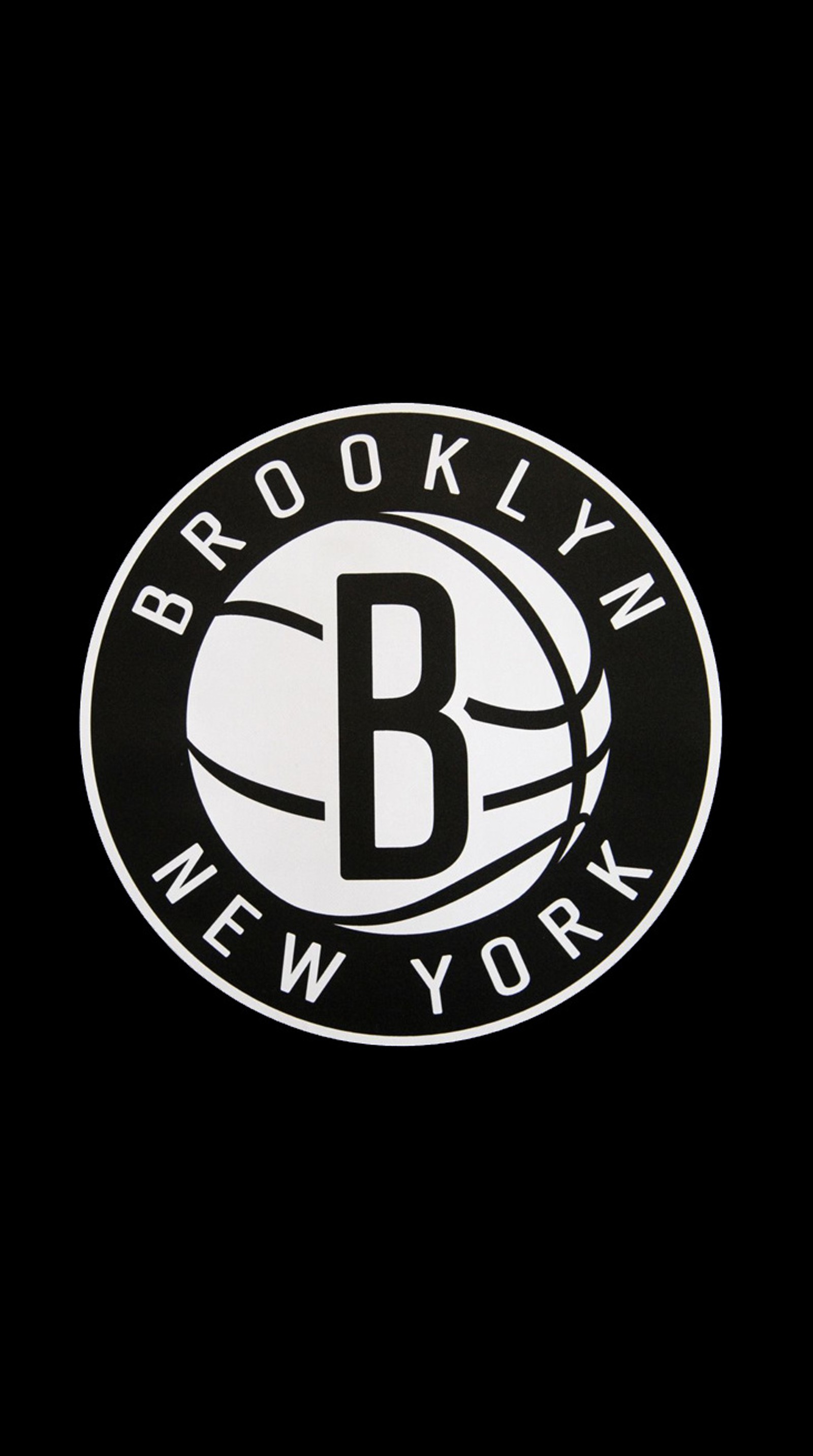 Gros plan d'un ballon de basket avec le logo de brooklyn dessus (and1, champion, ea, hip hop, jordan)