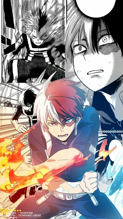 anime, my hero academia, boku no hero academia, todoroki, feu