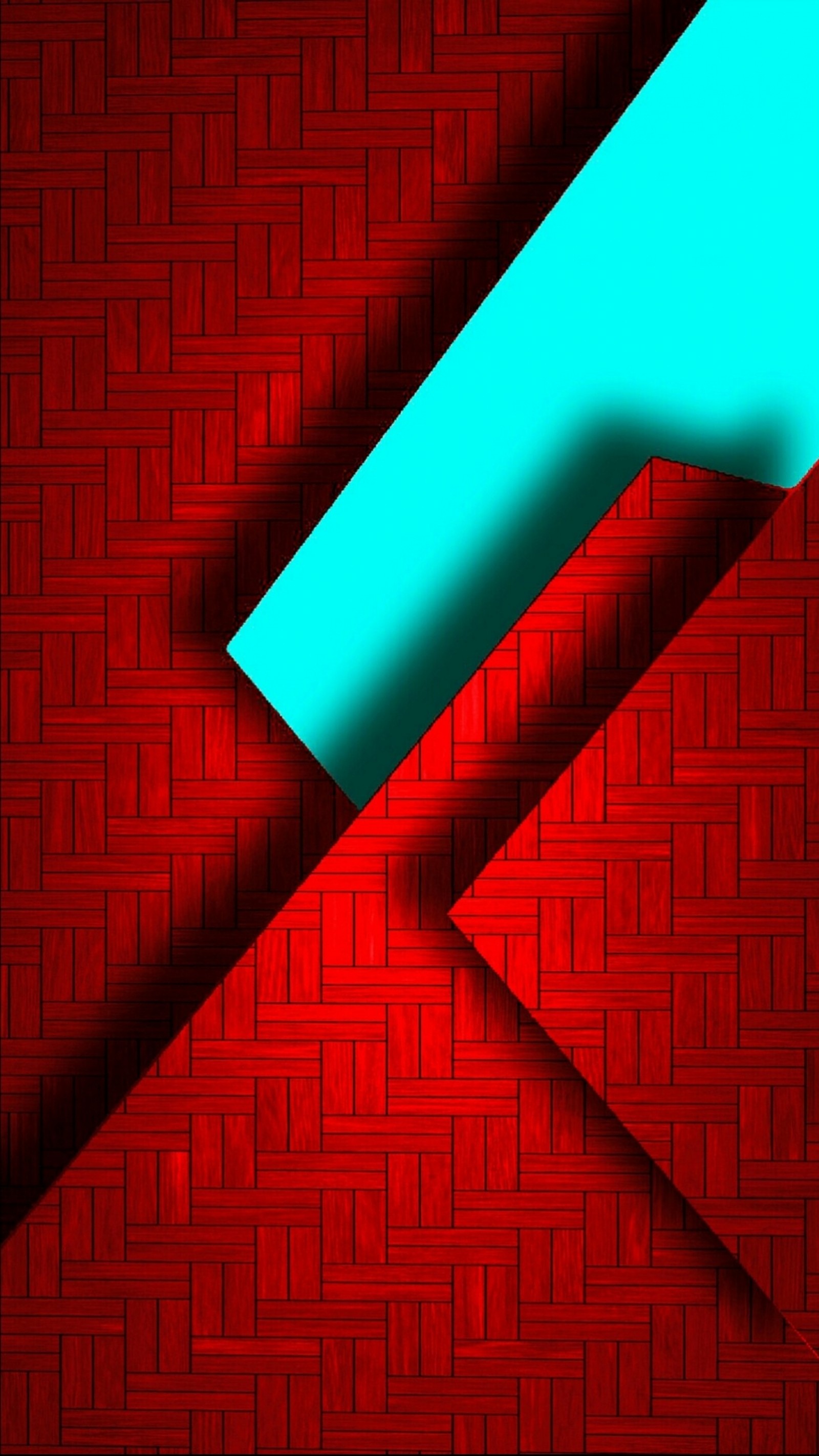 A close up of a red brick wall with a blue arrow (abstract, blue, red, s7, super design)