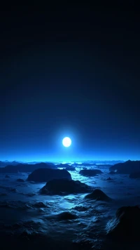 bleu, lune