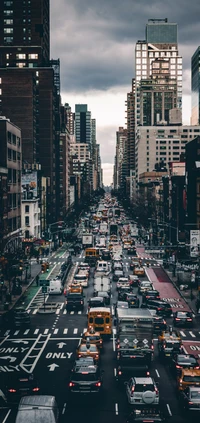 coches, edificio, rascacielos, día, nube