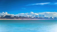 ocean, mountain, sky, scenery wallpaper