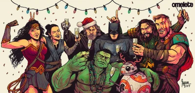 Superheroes Celebration: A Festive Gathering of Iconic Characters