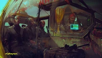 Escena de taxi futurista en Cyberpunk 2077: Un vistazo a una aventura urbana de alta tecnología