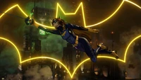 Batgirl schwebt durch Gotham: Gotham Knights Logo