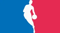 Logo minimalista de la NBA: Movimiento dinámico del baloncesto