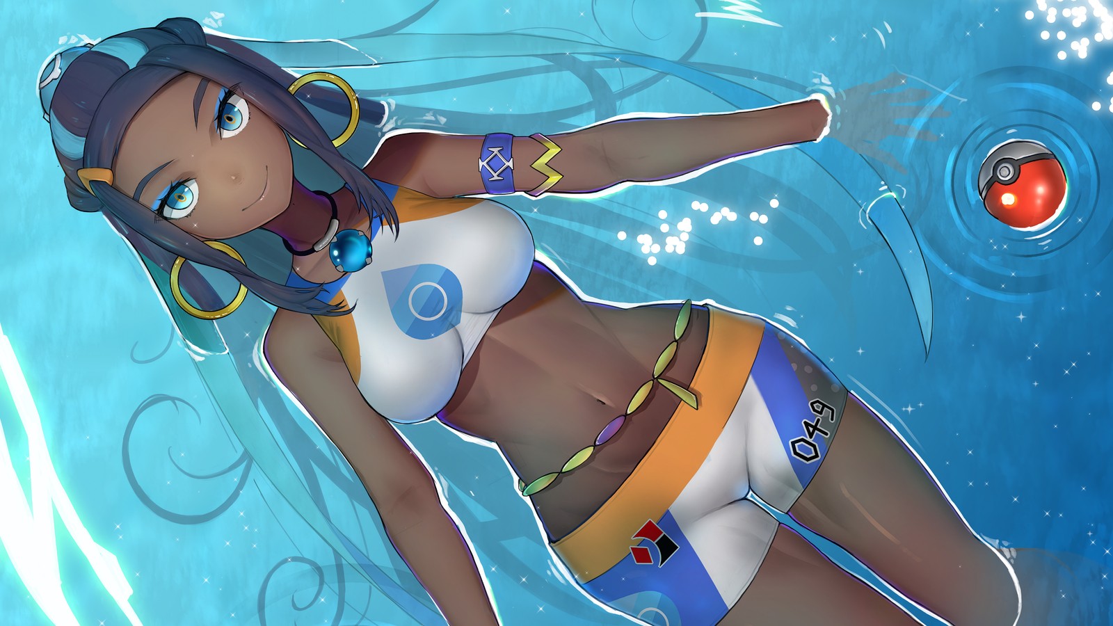 nessa, rurina, pokemon sword and shield, video game, gym leader wallpaper