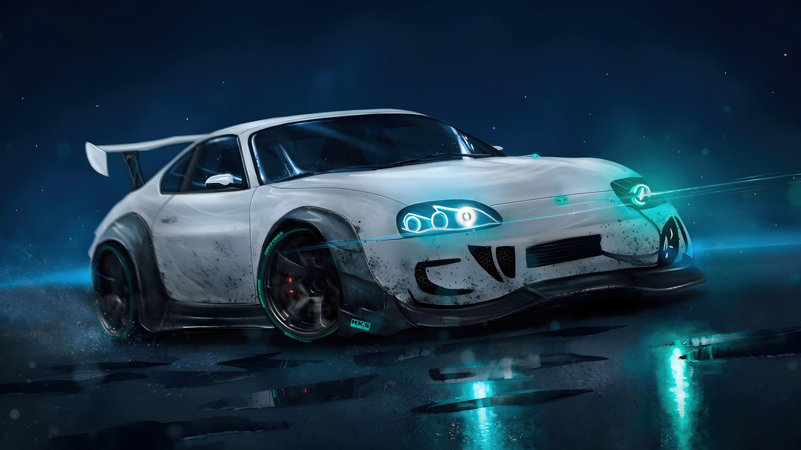 neon, toyota supra mk4, sports cars, retro, jdm cars Download Wallpaper