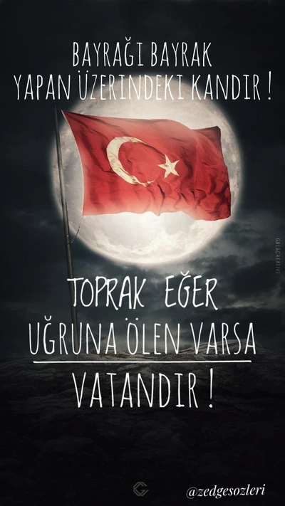 bayrak, fotografli sozler, resimli sozler, turco, vatan