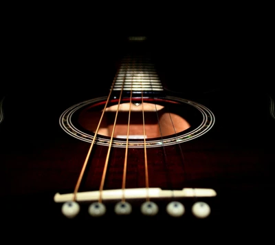 acoustique, noir, classique, guitare, instrument